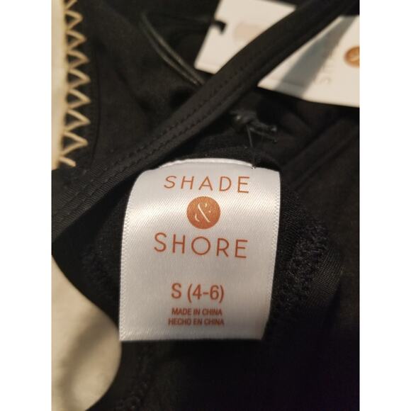 Shade & Shore Plunge Bead Detail Extra High Leg One Piece Swimsuit Women Small - Picture 4 of 9